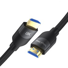 VegGieg Premium 8k 60Hz 4K 120Hz Hdcp Arc Hdr Örgülü HDMI 2.1 Kablo 1.5 Metre