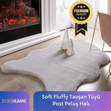 Dore Kumaş Soft Fluffy Tavşan Tüyü Peluş Dikdörtgen Halı  Premium Kalite Süet Taban