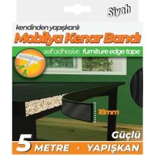 Self Adhesive Masa Sehpa Kenar Koruma Bandı Siyah 18 mm x 5 mt