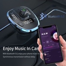 Essager Bluetooth 5.0 Müzik Verici ve USB Araç Şarj Cihazı 17W F01