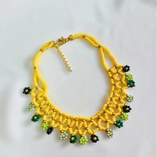 Petek Aksesuar Boncuk Oya El Yapımı Çiçek Halhal