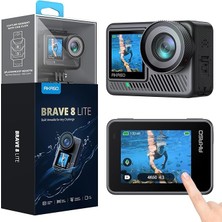 Akaso Brave 8 Lite 4K60FPS Aksiyon Kamerası, 48MP Fotoğraf, Dokunmatik Ekran, Su Geçirmez