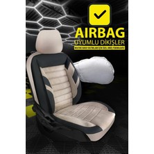 Jet Garaj Seat Exeo 2009-2013UYUMLU Oto Koltuk Kılıfı Confort Serisi - Siyah-Bej