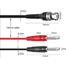 Cleqee P1008A Bnc Q9 - 4 mm Banana Dönüştürücü Osiloskop Kablosu - 120 cm