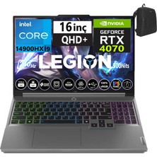 Lenovo Legion 5 16IRX9 14.nesil Core I9 14900HX 32GB Ddr5 4tb SSD 8GB/RTX4070 140W Freedos 16" Wqxga 240Hz 500NITS IPS Taşınabilir Bilgisayar W83DG00F0TR08+WEBLEGELSINÇANTA