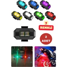 7 Renkli LED Kablosuz Şarjlı Lamba Motosiklet Bisiklet Ikaz Işık Veren Aydınlatma Lambası