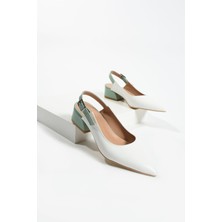Duxal Shoes Çift Renk Detay Babet-Özel Tasarım Topuklu Ayakkabı Isabella