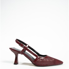 Duxal Shoes Berlin File Sivri Burun Toka Detay Arkası Açık Topuklu Ayakkabı