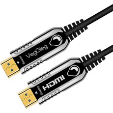 Veggieg 4K 60Hz 18GBPS Hdr Arc Hdcp Fiber Optik HDMI 2.0 Kablo 40 Metre