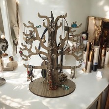 1 Fark - Özel Tasarım Ahşap - Takı Ağacı - Takı Standı - Takı Düzenleyici - Beyaz