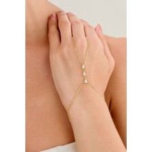 Ricco Jewellery 14 K Gold Kaplama 925 Ayar Gümüş  Şahmeran • Zarif  Damla Taşlı Şahmeran • Ona Hediye