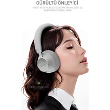 Powerway  Arıa Kablosuz Bluetooth 5.3 Kulaklık - Hibrit Anc, 30 Saat Pil Ömrü, 44MM Sürücüler, Aux ve Mikrofonlu Siyah 001