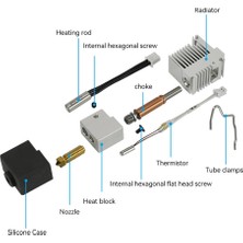 Hobi Mekatronik Anycubic Kobra 3 Full Hotend Seti Soğutucu Gövde Dahil(Sertleştirilmiş Çelik Nozzle)
