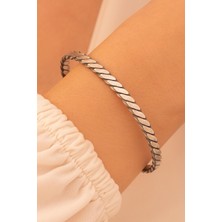 Osmanlı Gümüş Kadın Gümüş Bileklik - El Yapımı Oksitli Gümüş Adonis Kadın Bileklik Kelepçe