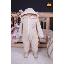 Baby Hola Babyhola  Pamuk Kız Erkek Bebek Pamuklu Bebek Bornozu Havlu Kumaş Tulum Sevimli Baykuş 14055