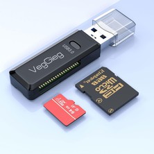 Veggieg USB 3.0 Sd ve Micro Sd Hafıza Kart Okuyucu Siyah