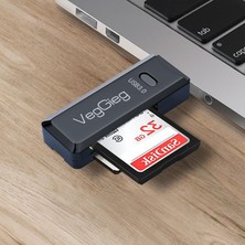 Veggieg USB 3.0 Sd ve Micro Sd Hafıza Kart Okuyucu Siyah