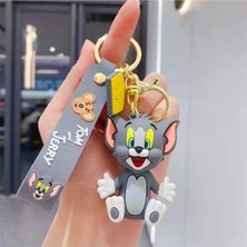 Teknotik Tom & Jerry Slikon Lüx Premium Anahtarlık 3D Hediyelik Eşya 1 Adet