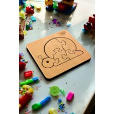 Eğitici Puzzle 4mm Playwood Ahşap Boyanabilir Çocuklar Için - Hayvanlar - Salyangoz