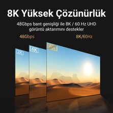 Veggieg 8K/60Hz 4K/120Hz 48GBPS Hdr Arc Hdcp Fiber Optik HDMI 2.1 Kablo 60 Metre