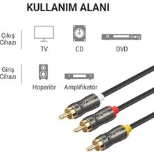 Veggieg 3 Rca To 3 Rca Ses ve Görüntü Kablosu 5 Metre