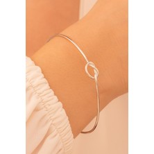 Osmanlı Gümüş Kadın Gümüş Bileklik - El Yapımı Gümüş Aşk Düğümü Model 2 Kadın Bileklik Kelepçe