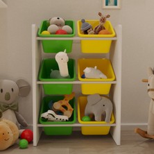 Flinder 6 Sepetli Çok Amaçlı Oyuncak Dolabı Montessori Dolap