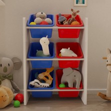 Flinder 6 Sepetli Çok Amaçlı Oyuncak Dolabı Montessori Dolap