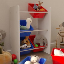 Flinder 6 Sepetli Çok Amaçlı Oyuncak Dolabı Montessori Dolap