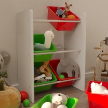 Flinder 6 Sepetli Çok Amaçlı Oyuncak Dolabı Montessori Dolap