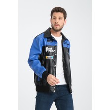 R-2384 Garni Nakış Detaylı Astarlı Deri Mont