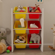 Flinder 6 Sepetli Çok Amaçlı Oyuncak Dolabı Montessori Dolap