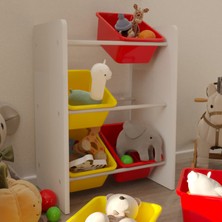 Flinder 6 Sepetli Çok Amaçlı Oyuncak Dolabı Montessori Dolap