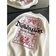 G-else Üç Iplik Penye Bisiklet Yaka Baskılı Sweatshirt - Beyaz