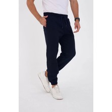 Unisex Kışlık Üç Iplik Lastikli Eşofman Pantolon - Lacivert