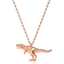İndigo Takı Sade Minik Dinozor Rose Gümüş Kolye