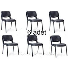 Arj I Office Furniture & Desing Siyah Ofis Büro Bekleme Misafir Form Koltuğu Sandalyesi 6lı 012