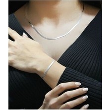 Italyan Zinciri Ezme Set Kolye ve Bileklik Çelik