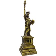 Tunç  Usa Amerika Özgürlük Heykeli 32cm Biblo Ev Ofis Dekoru Süsü Hediyelik Eşya