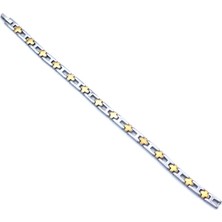 Ferizz 316L Çelik Çift Renkli Erkek Bileklik EBLK-353