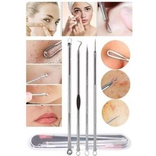 Komedon Paslanmaz Siyah Nokta ve Akne Temizleyici Set 4lü