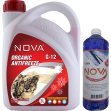 Nova ULTRA -40 Derece Organik Kırmızı Antifriz 3 lt  Ve Cam Suyu