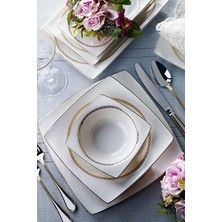 Allison 12 Kişilik 60 Parça Yemek Takımı Beyaz-Gold