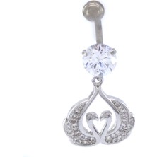 Ferizz 316L Çelik Zirkon Taşlı Kuğu Piercing PRC-122