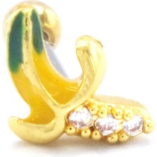 Ferizz 316L Çelik Zirkon Taşlı Muz Piercing PRC-161