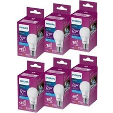 LED 8-60W Ampul 6500K Beyaz Işık 6lı Tasarruflu Ampül-Ultralife-