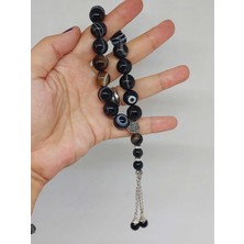 Yaşam Tohumu Göz Akik Taşı 17LIK Efe Tesbih 12MM (53390)