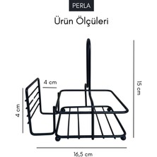 Grimor Life Perla Peçetelikli Baharatlık Düzenleyici Metal Stand- Baharatlıklar Dahil Değildir