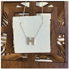 925 Ayar Gümüş Harf Kolye / H Harfi