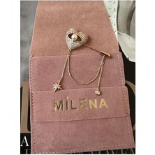 Milena Istanbul Taşlı Kalp Göz Sallantılı Broş